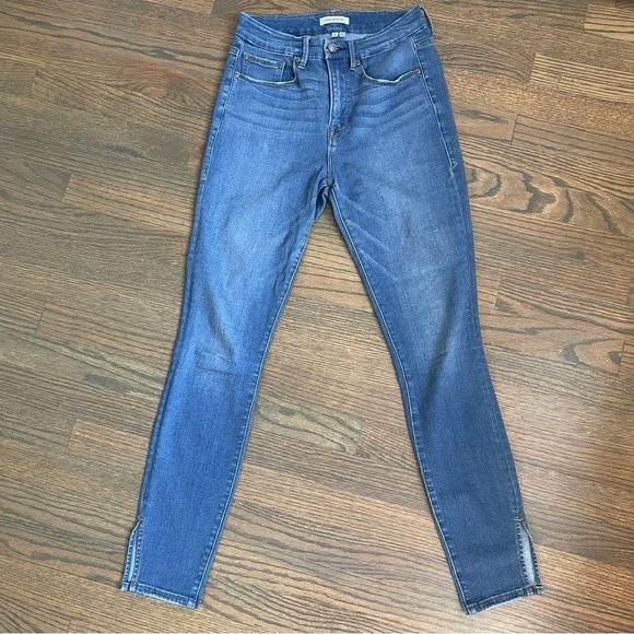 Good American Good Legs High Waist Side Slit Skinny Jean Blue204 size 27 - Picture 4 of 9